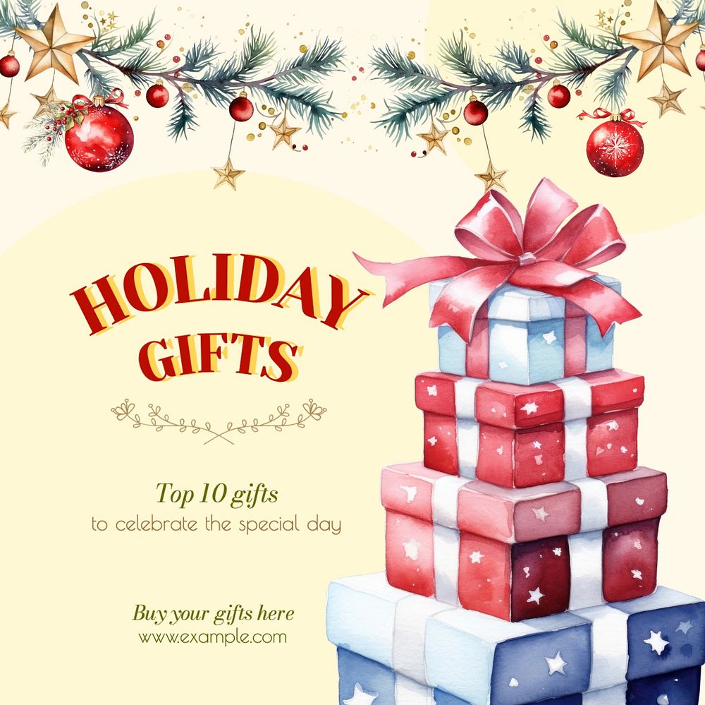 Holiday gifts Facebook post template