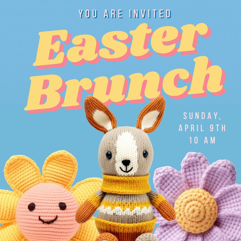 Easter brunch Facebook post template