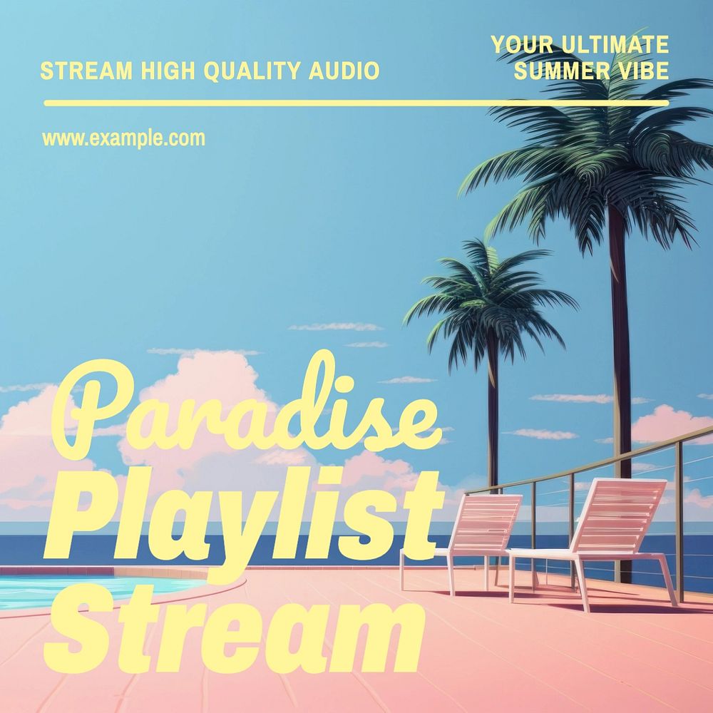 Playlist stream Instagram post template