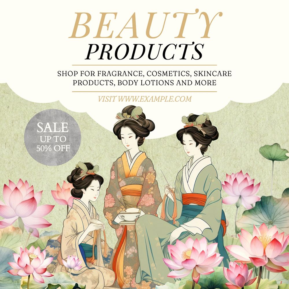 Beauty product sale Instagram post template