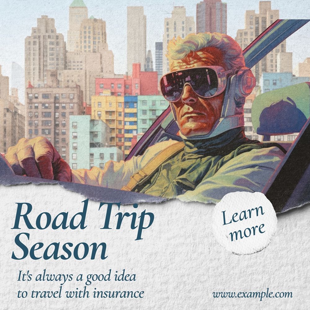 Road trip insurance Instagram post template