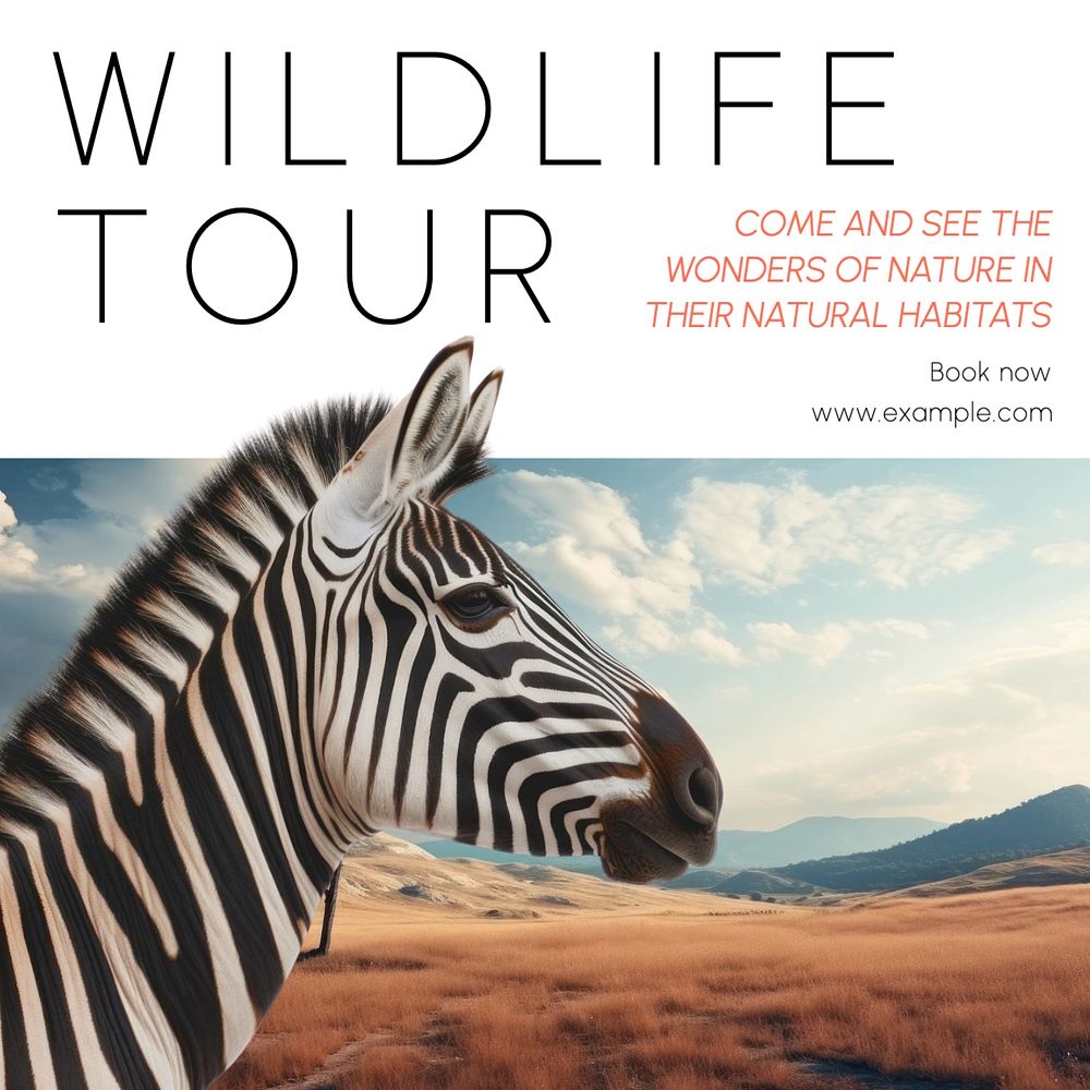 Wildlife tour Instagram post template