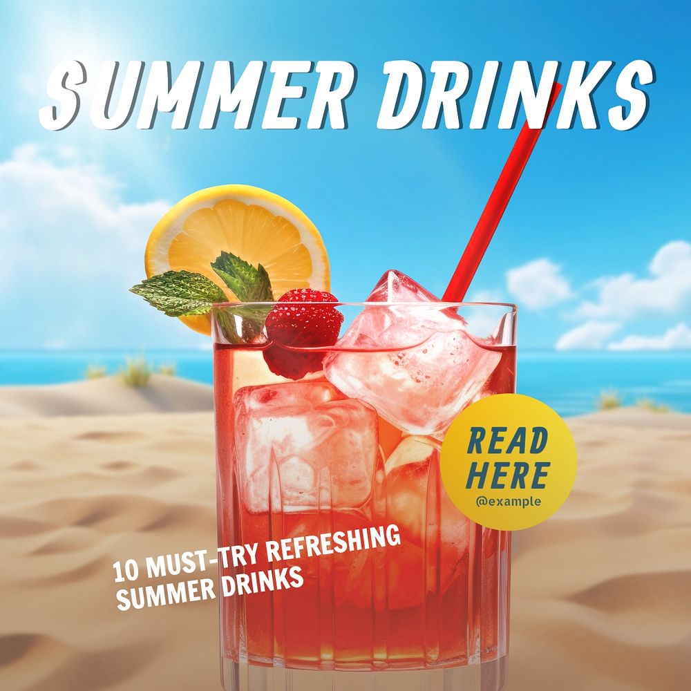 Summer drinks Instagram post template