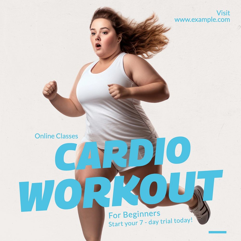 Cardio workout Facebook post template