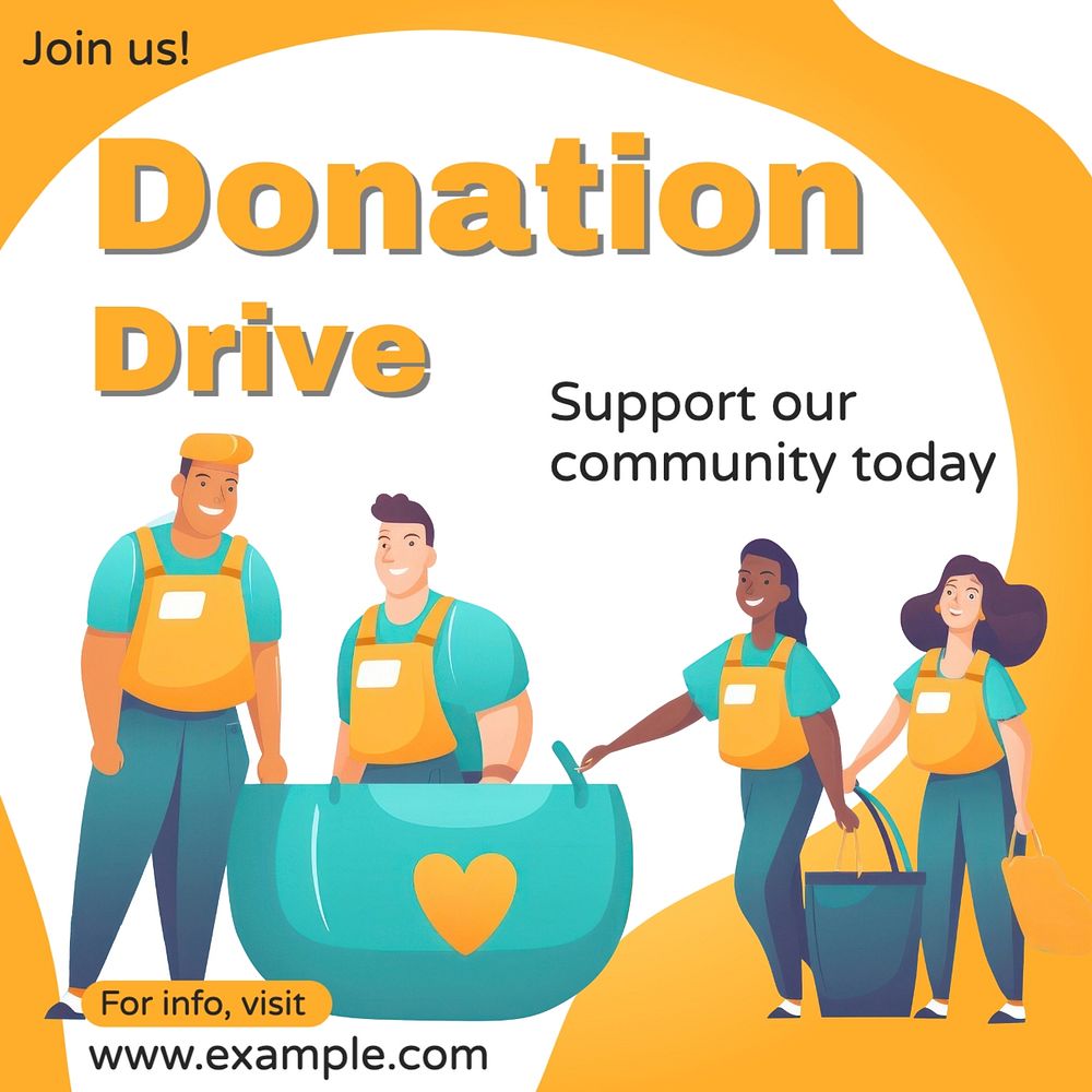 Donation drive Facebook post template