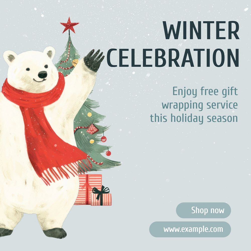 Winter celebration Facebook post template