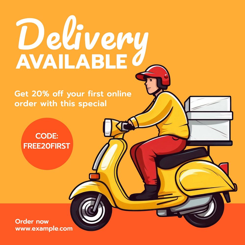 Delivery available Facebook post template