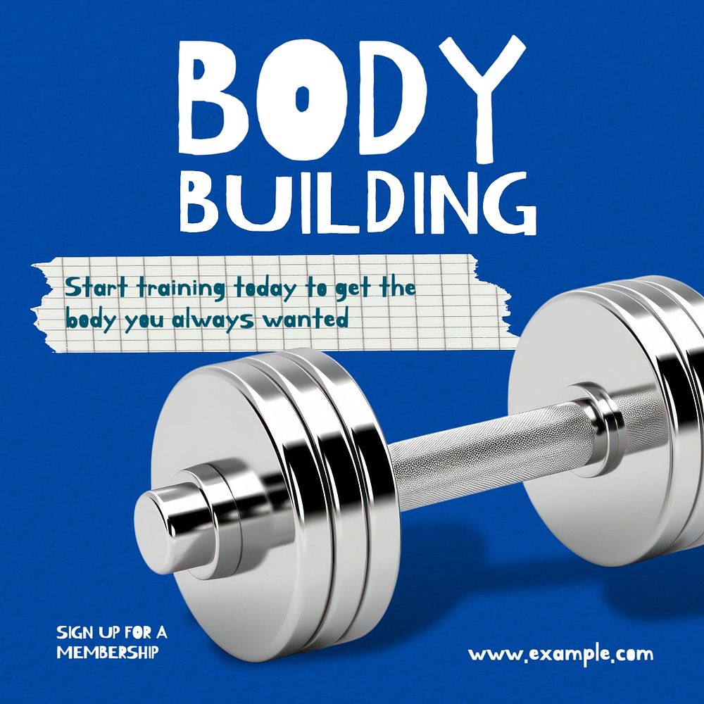 Body building Facebook post template