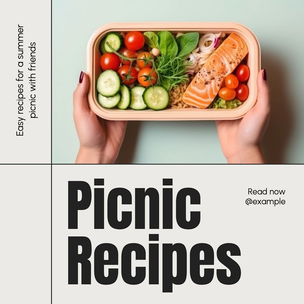 Picnic recipes Facebook post template