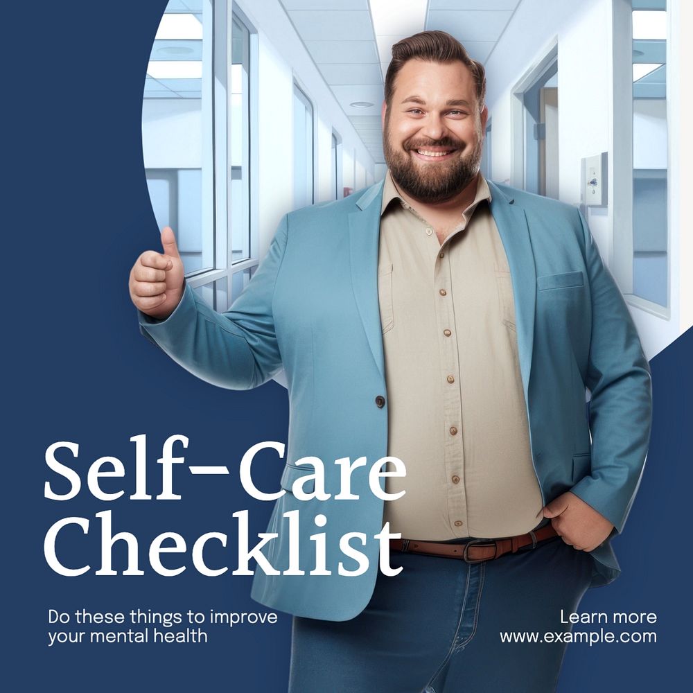 Self-care checklist Facebook post template