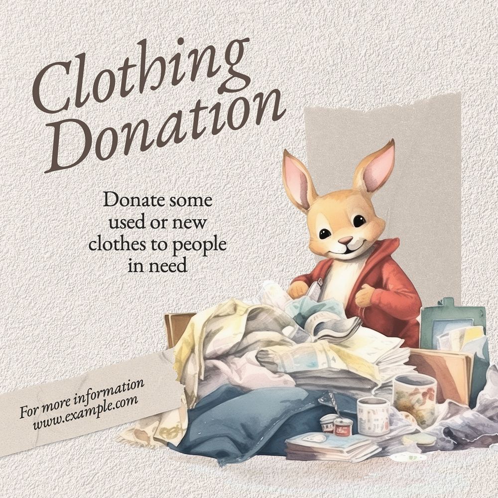 Clothing donation Facebook post template