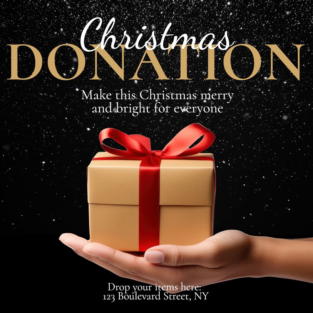 Christmas donation Facebook post template