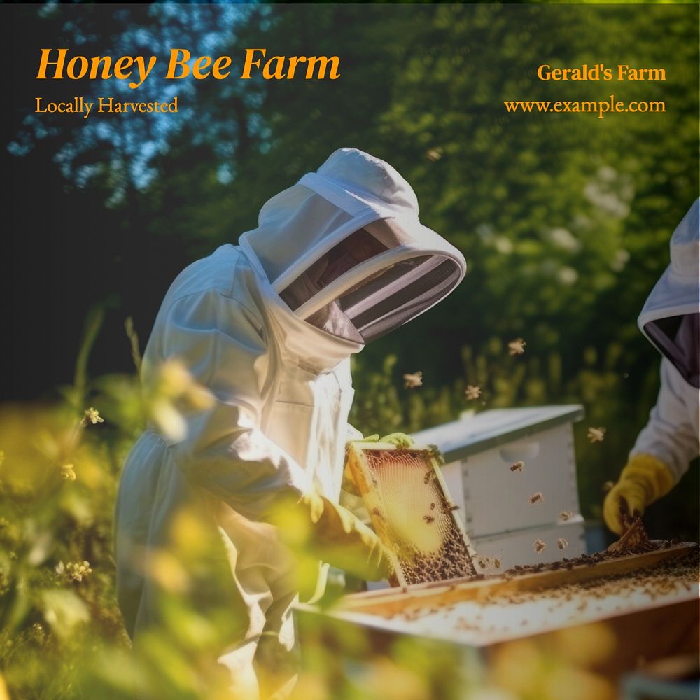 Honey bee farm Facebook post template