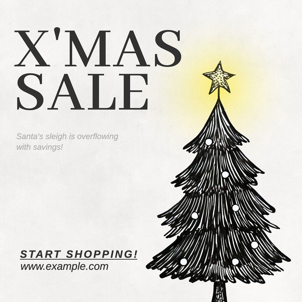 X'mas sale Facebook post template