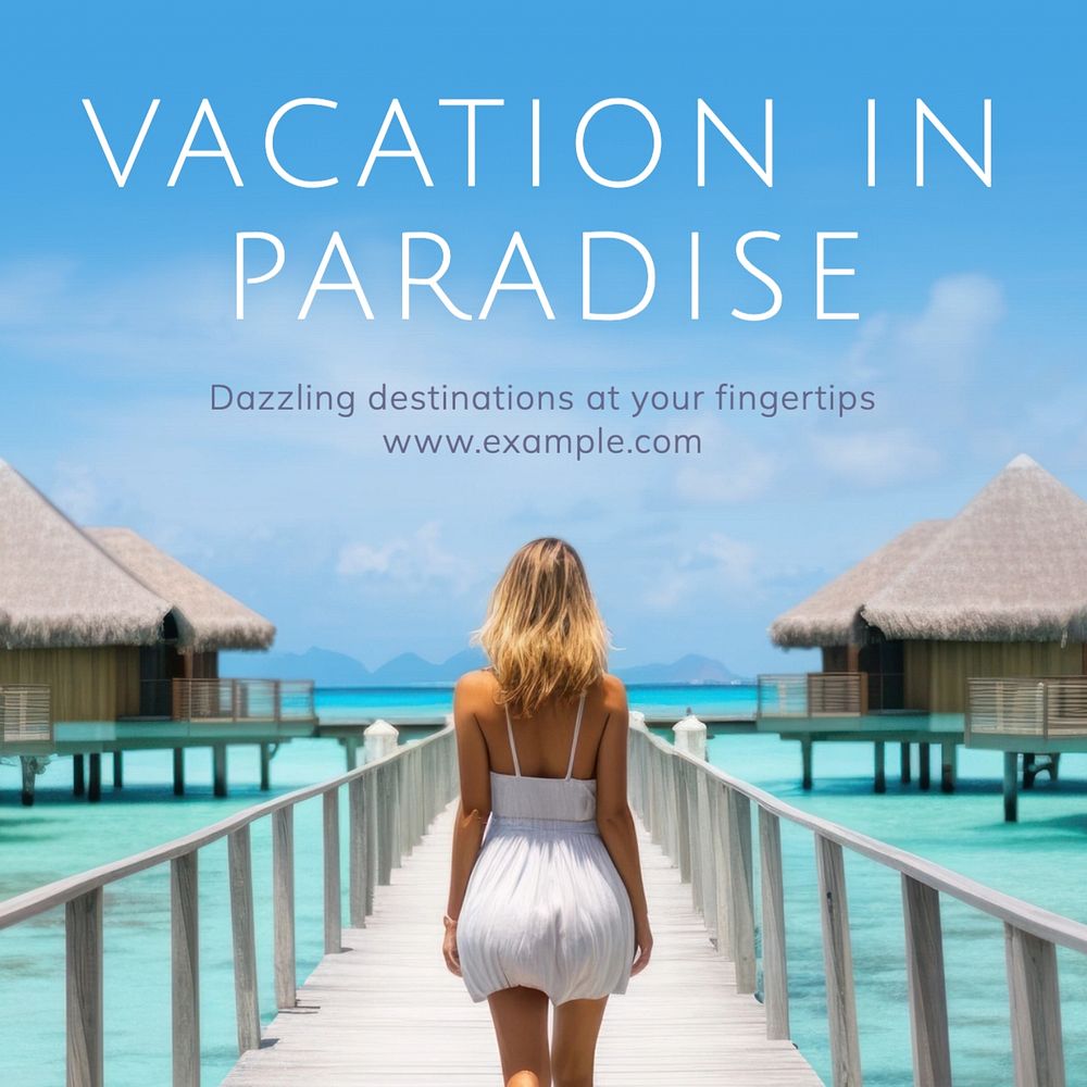 Vacation in paradise Facebook post template