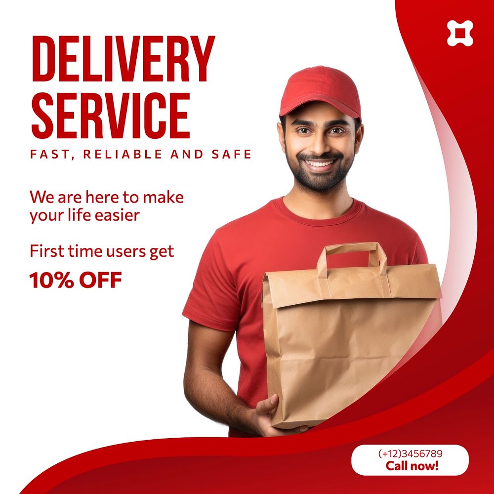 Delivery service Facebook post template