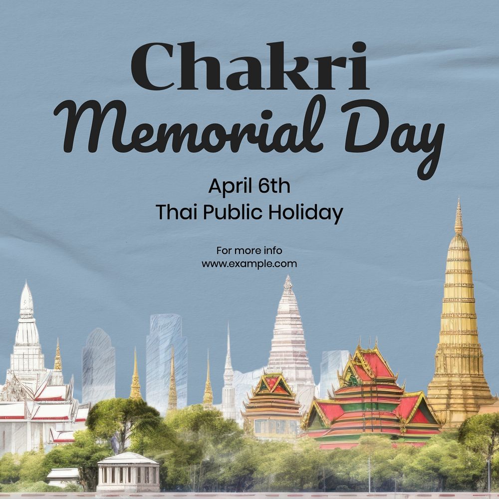 Chakri Memorial Day Facebook post template