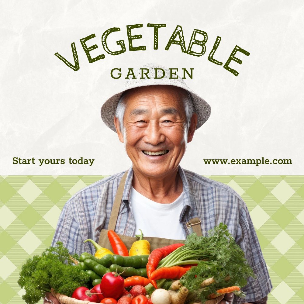 Vegetable garden Facebook post template