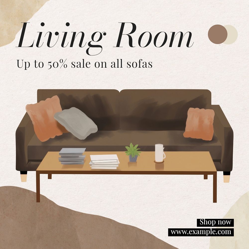 Living room sale Facebook post template