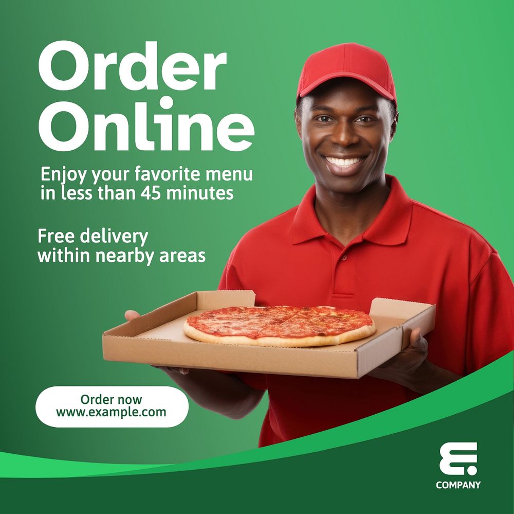 Food delivery Facebook post template