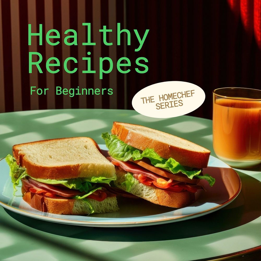 Beginner healthy recipes Facebook post template