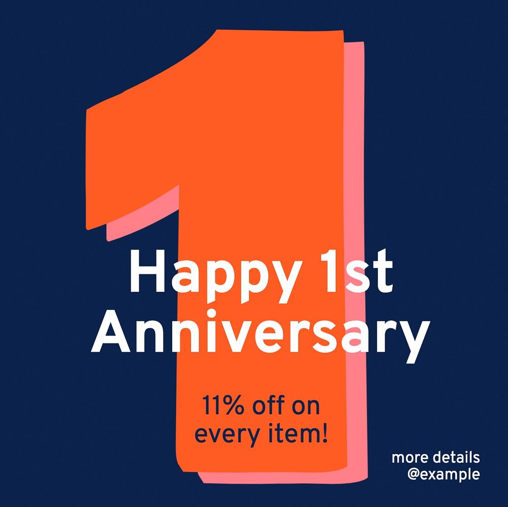 Anniversary sale Facebook post template