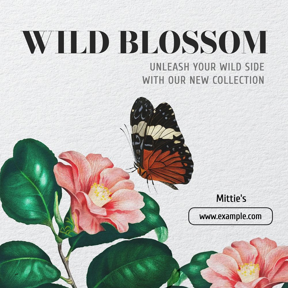 Wild blossom Facebook post template