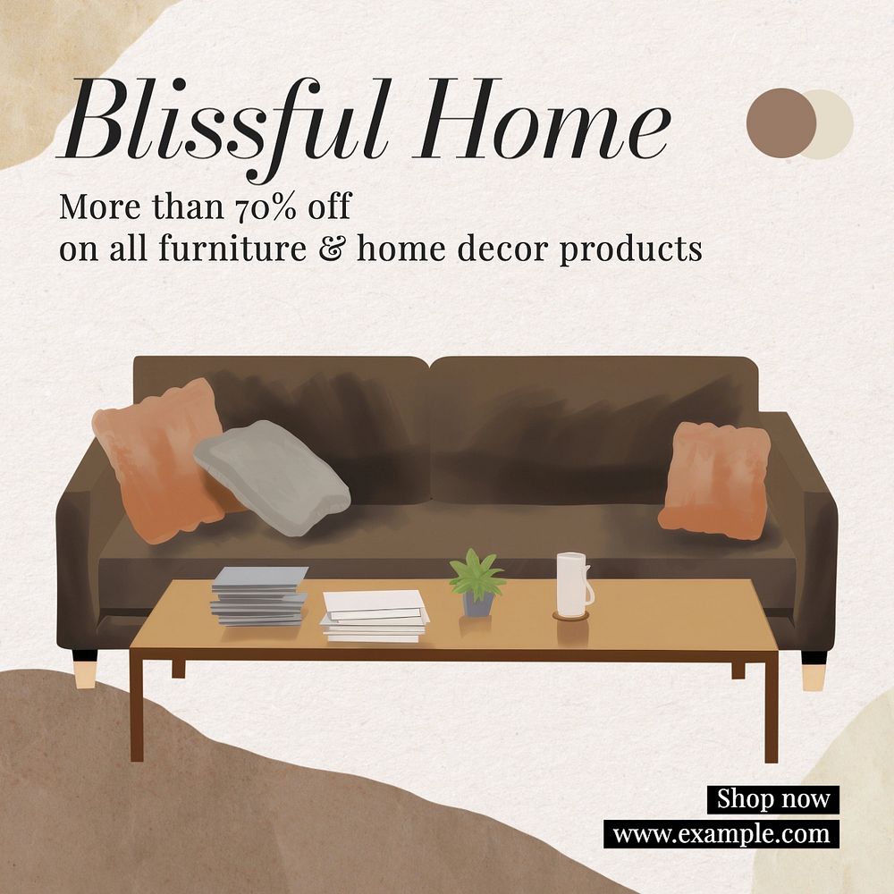 Blissful home Facebook post template