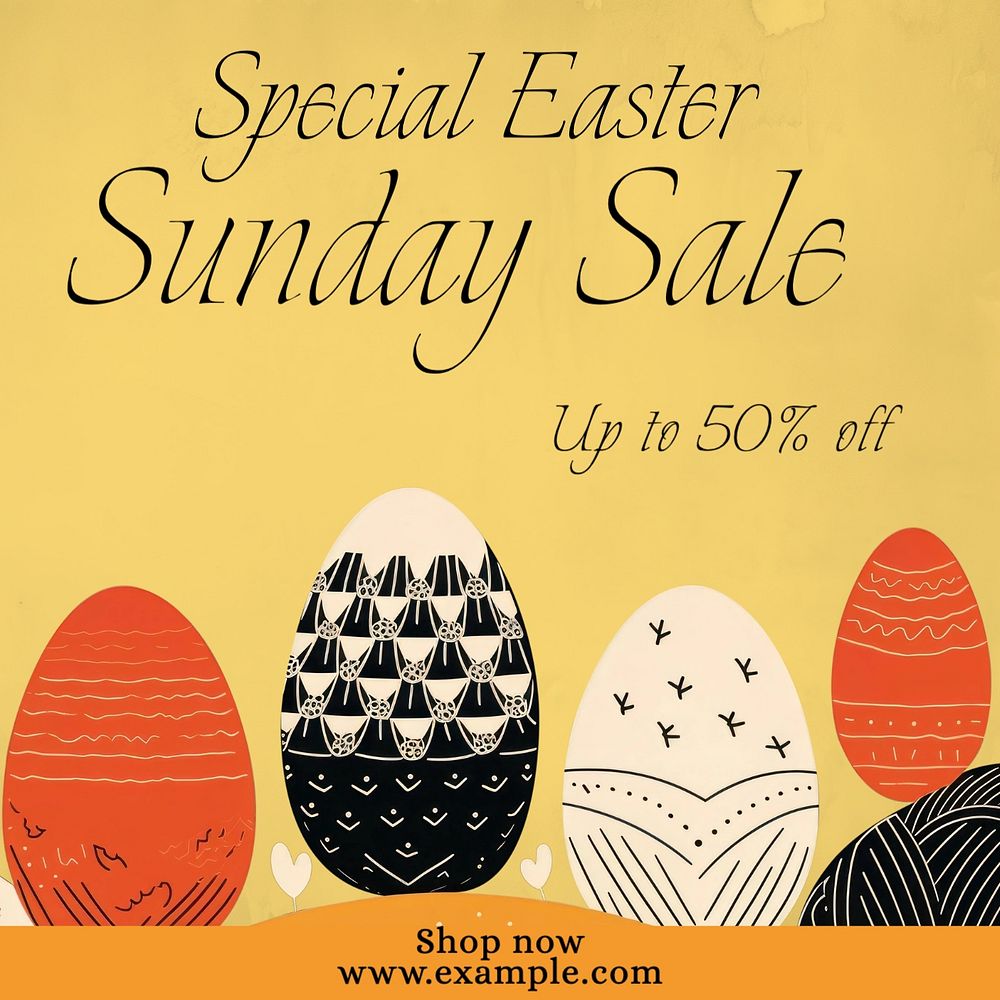 Easter Sunday sale Facebook post template