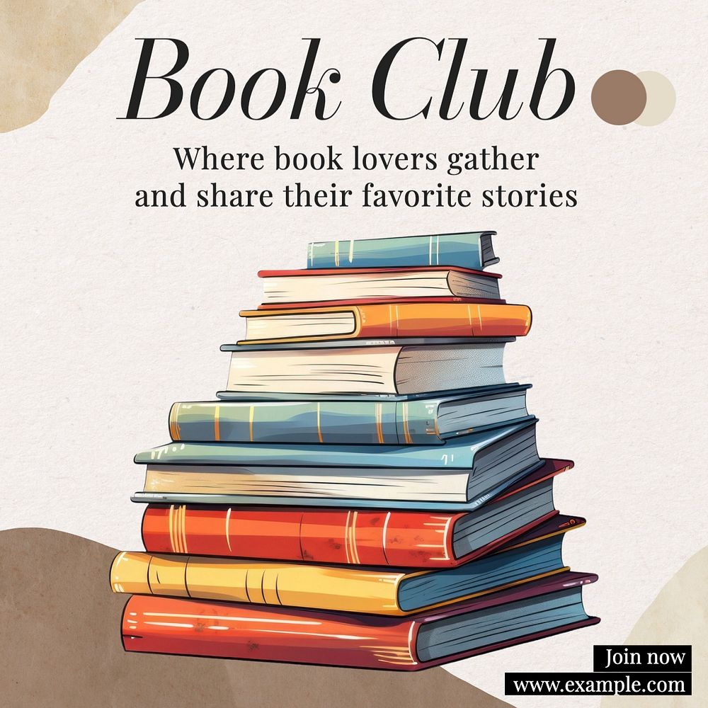 Book club Facebook post template