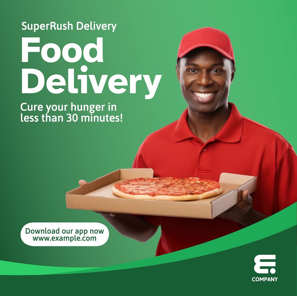 Food delivery Facebook post template