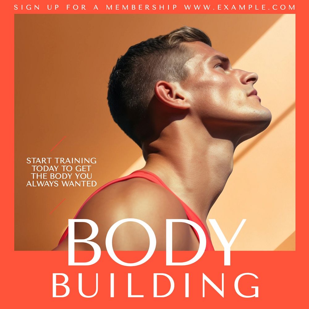 Body building Facebook post template