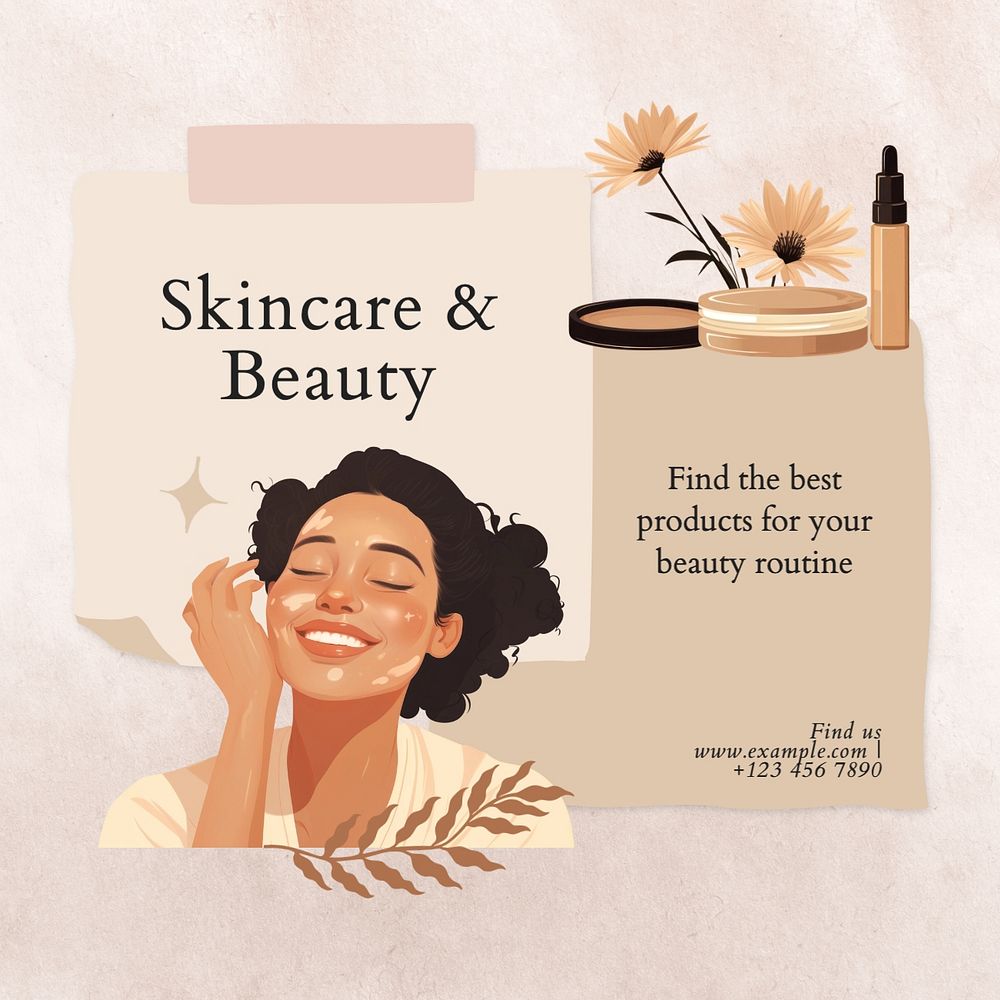 Skincare & beauty Facebook post template