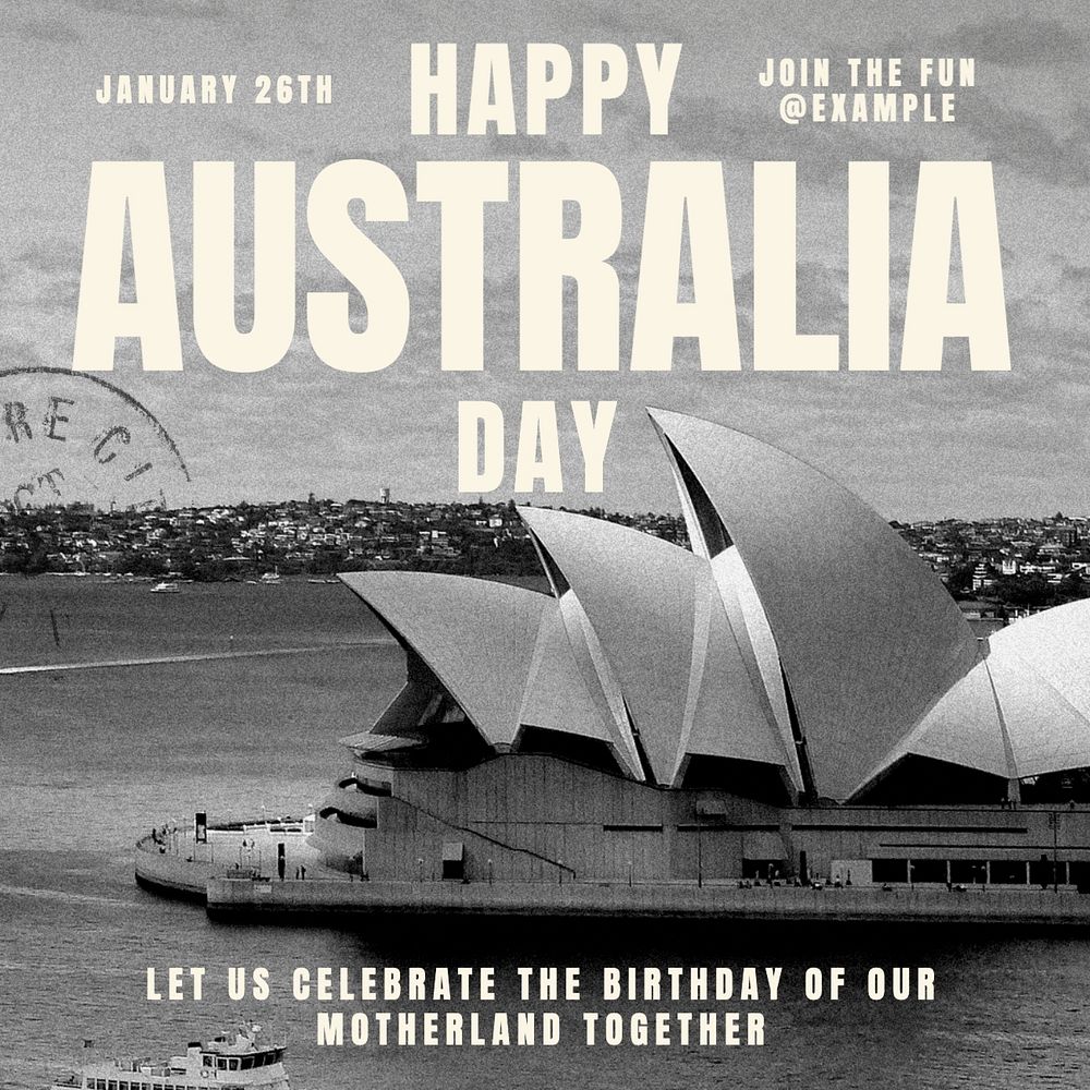 Happy australia day Facebook post template