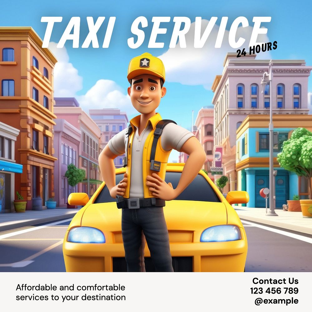 Taxi service Facebook post template