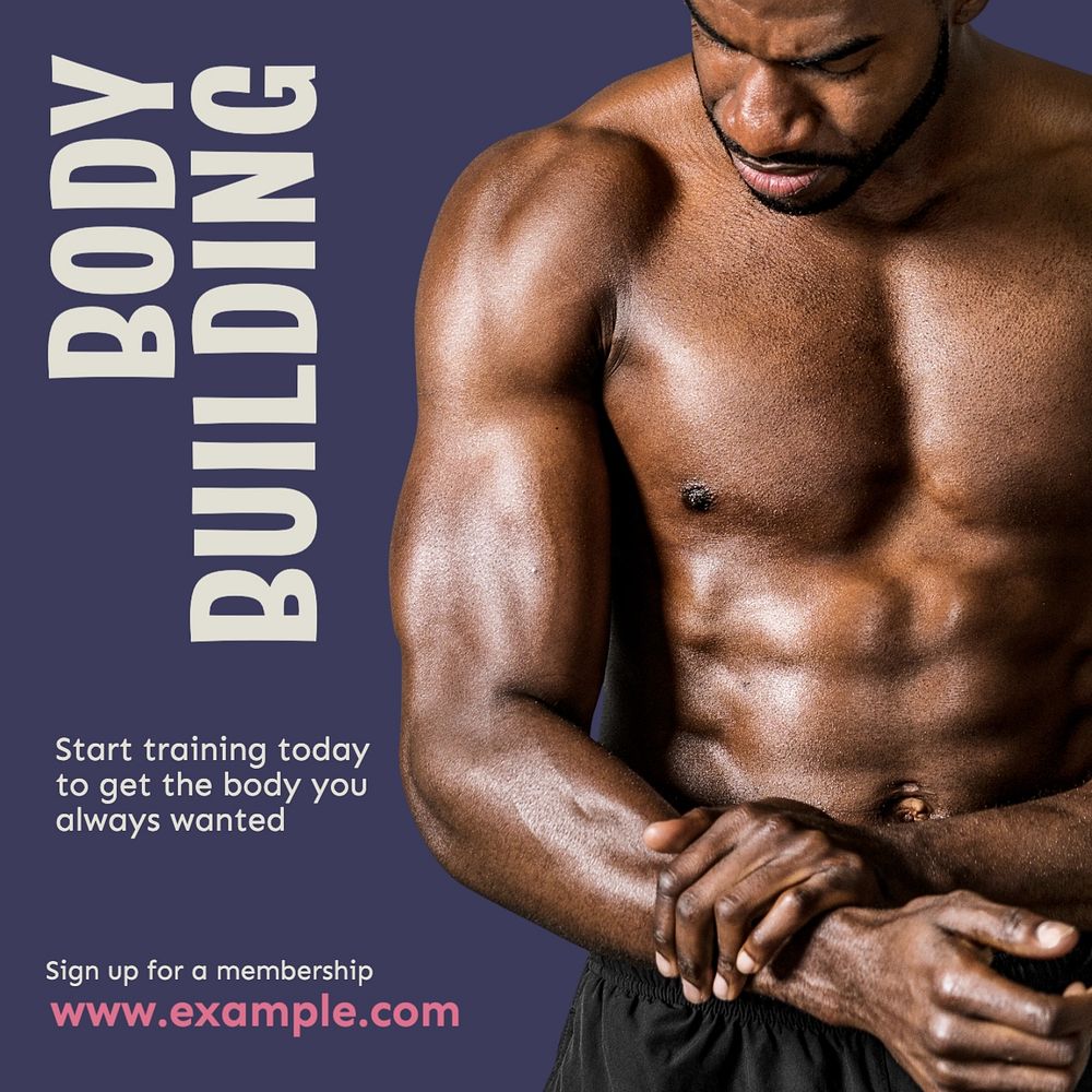 Body building Facebook post template