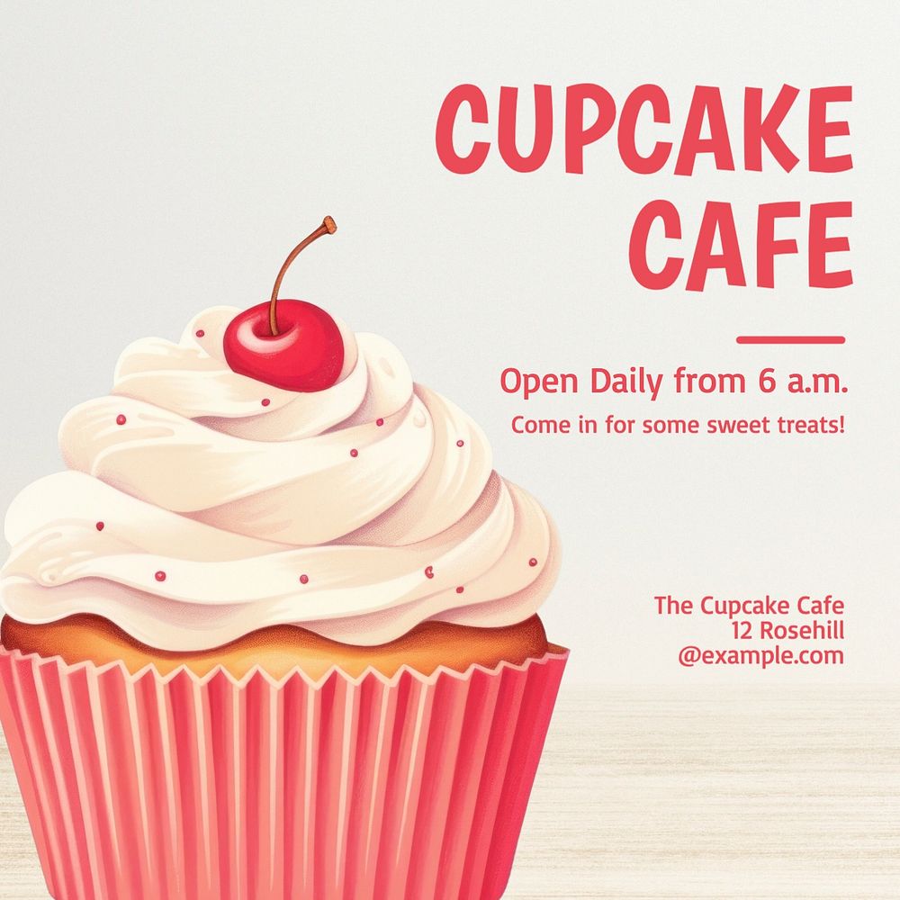 Cupcake cafe Facebook post template