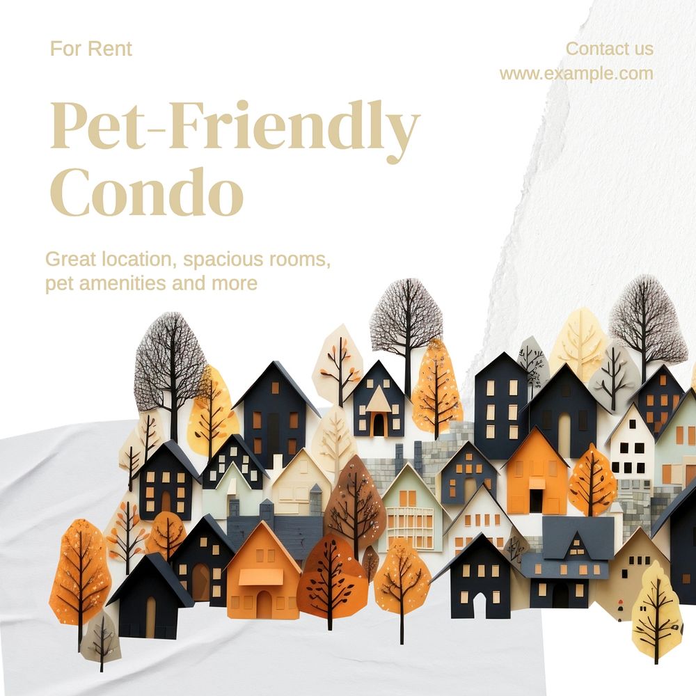 Pet-friendly condo Facebook post template