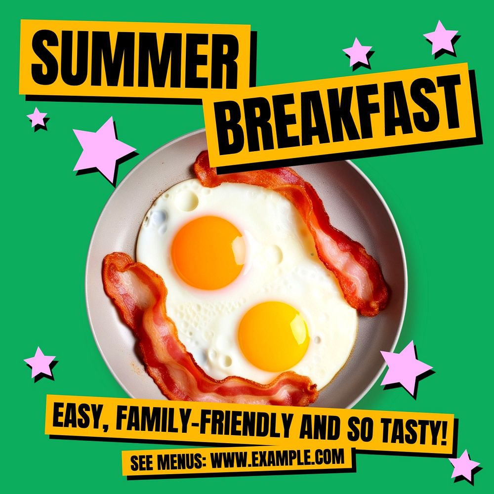 Summer breakfast Facebook post template