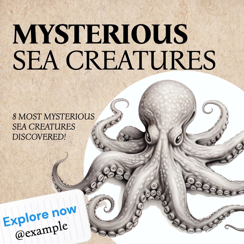 Mysterious sea creatures Facebook post template