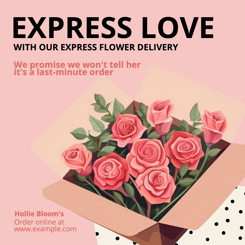 Flower delivery Facebook post template