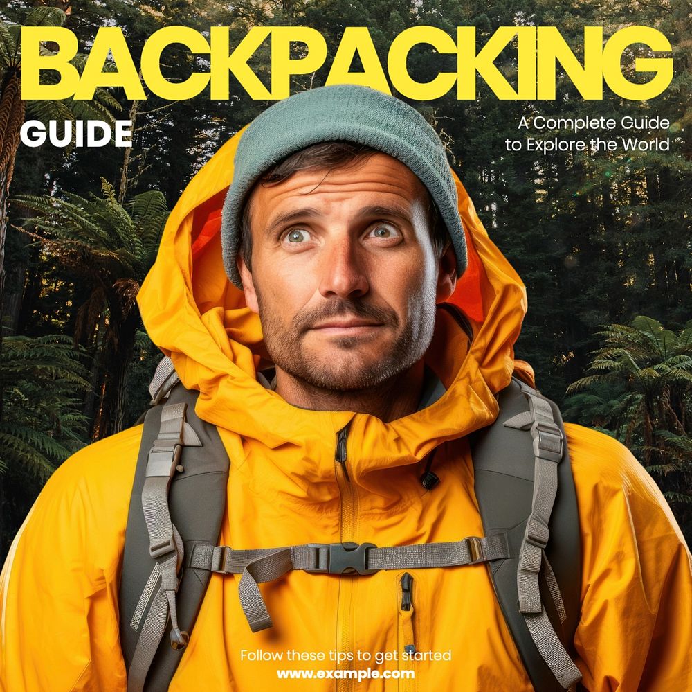 Backpacking guide Facebook post template