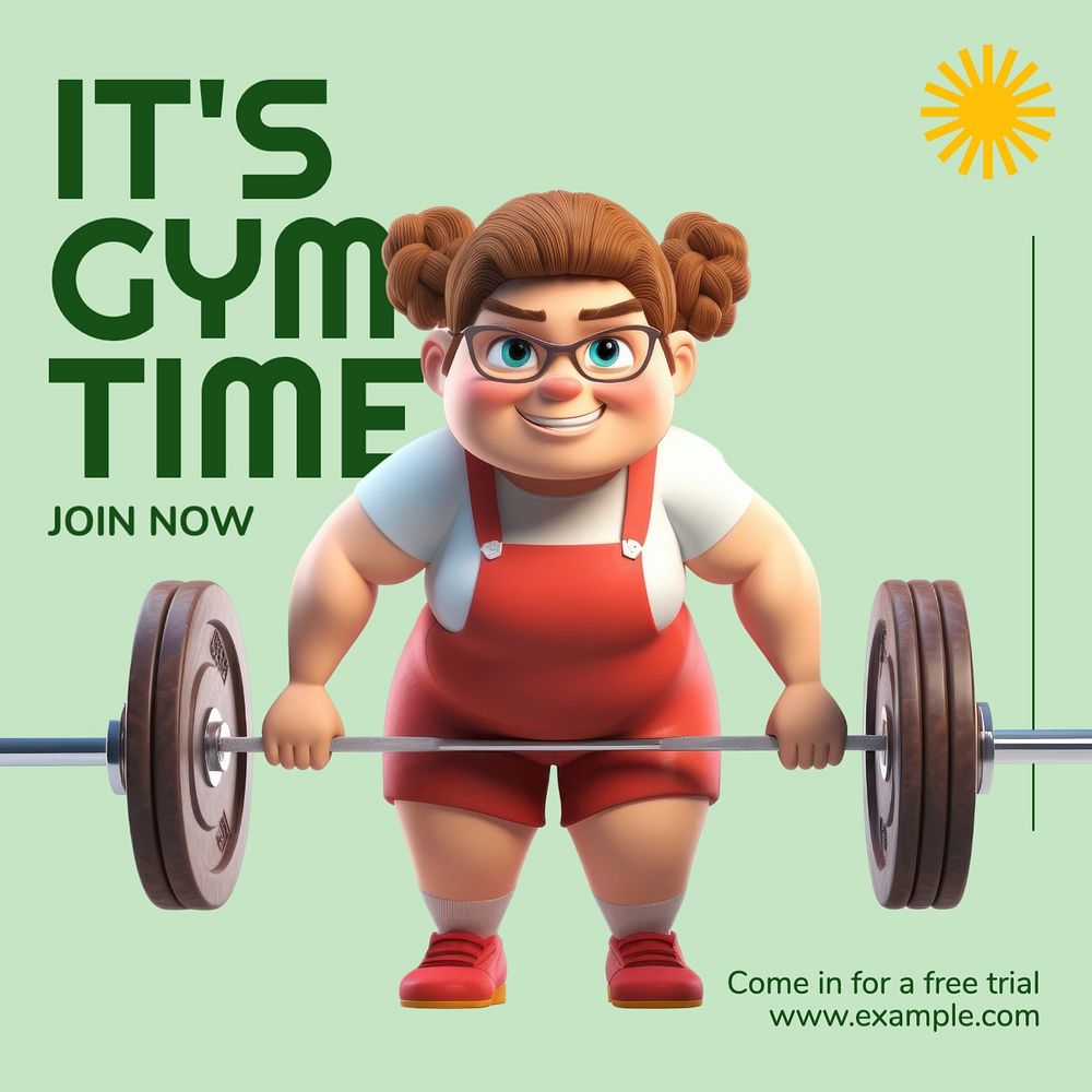 Gym time Facebook post template