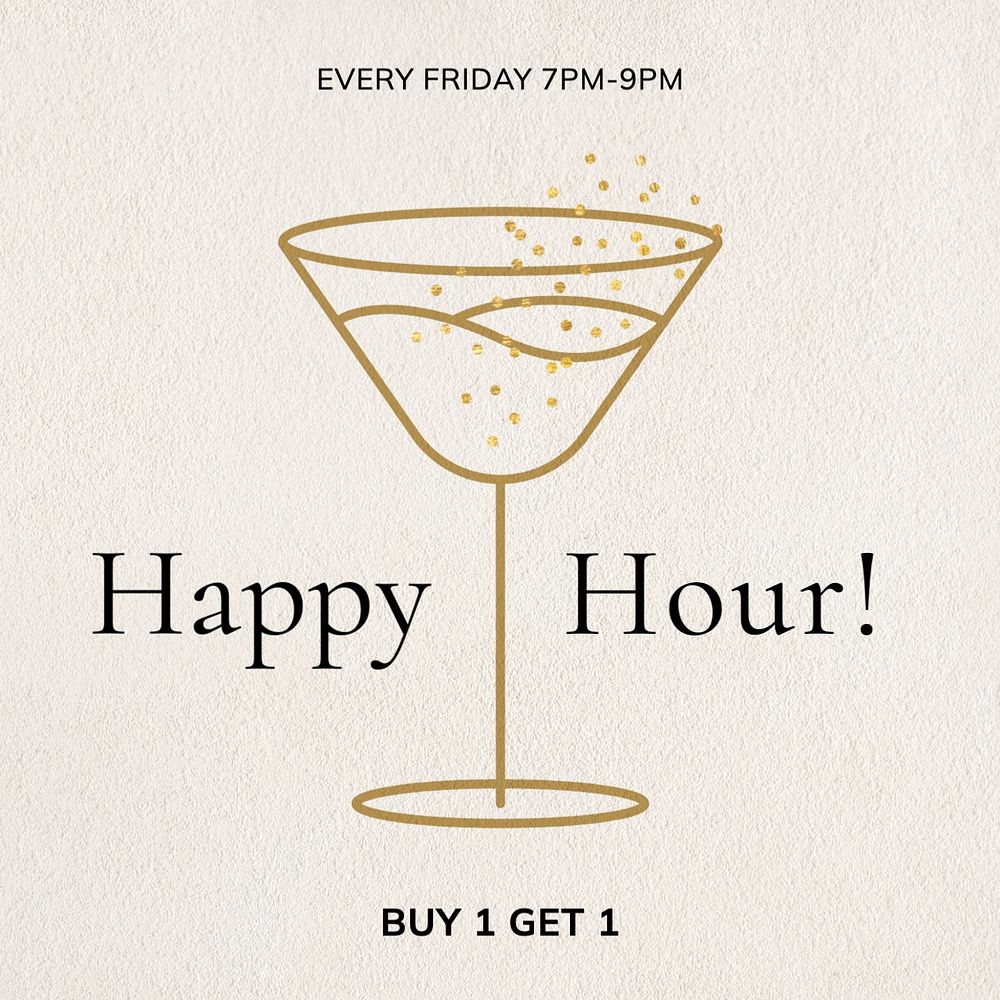 Happy hour Facebook post template