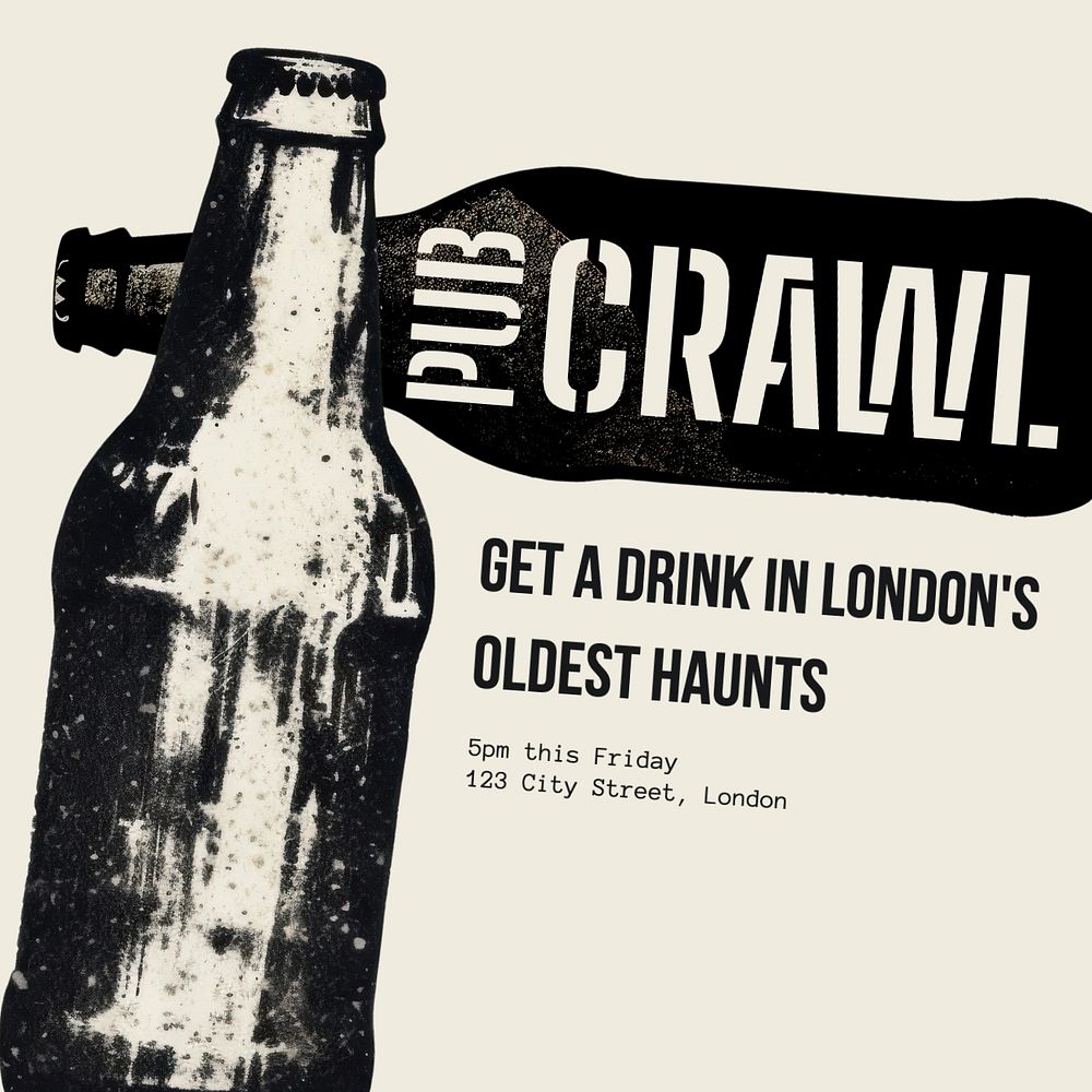 Pub crawl Facebook post template