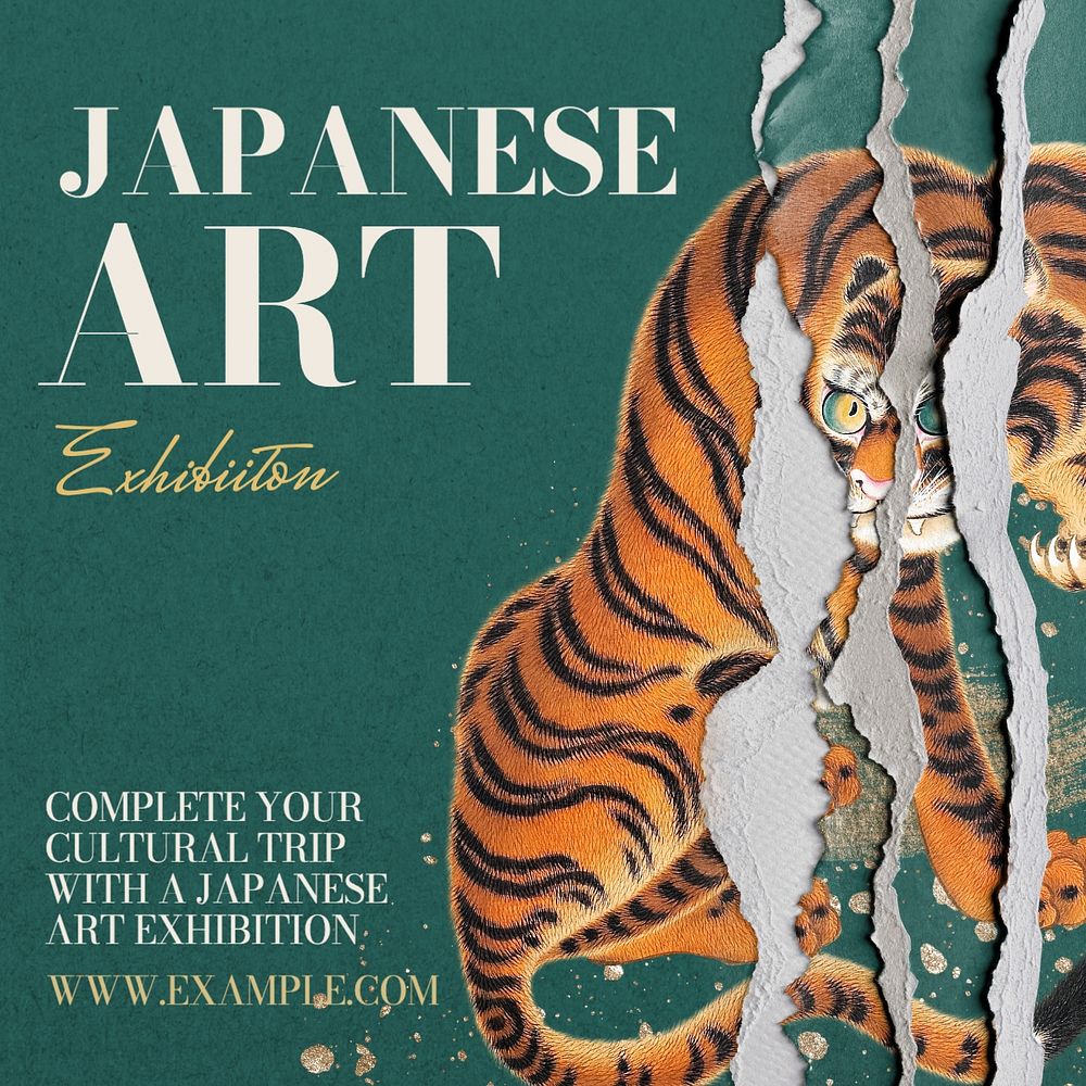 Japanese art Instagram post template