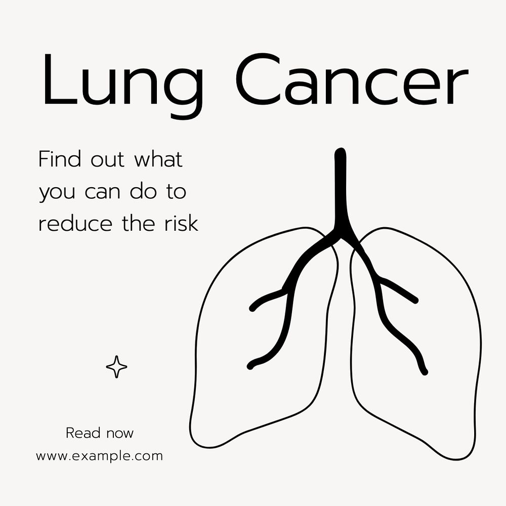 Lung cancer Instagram post template