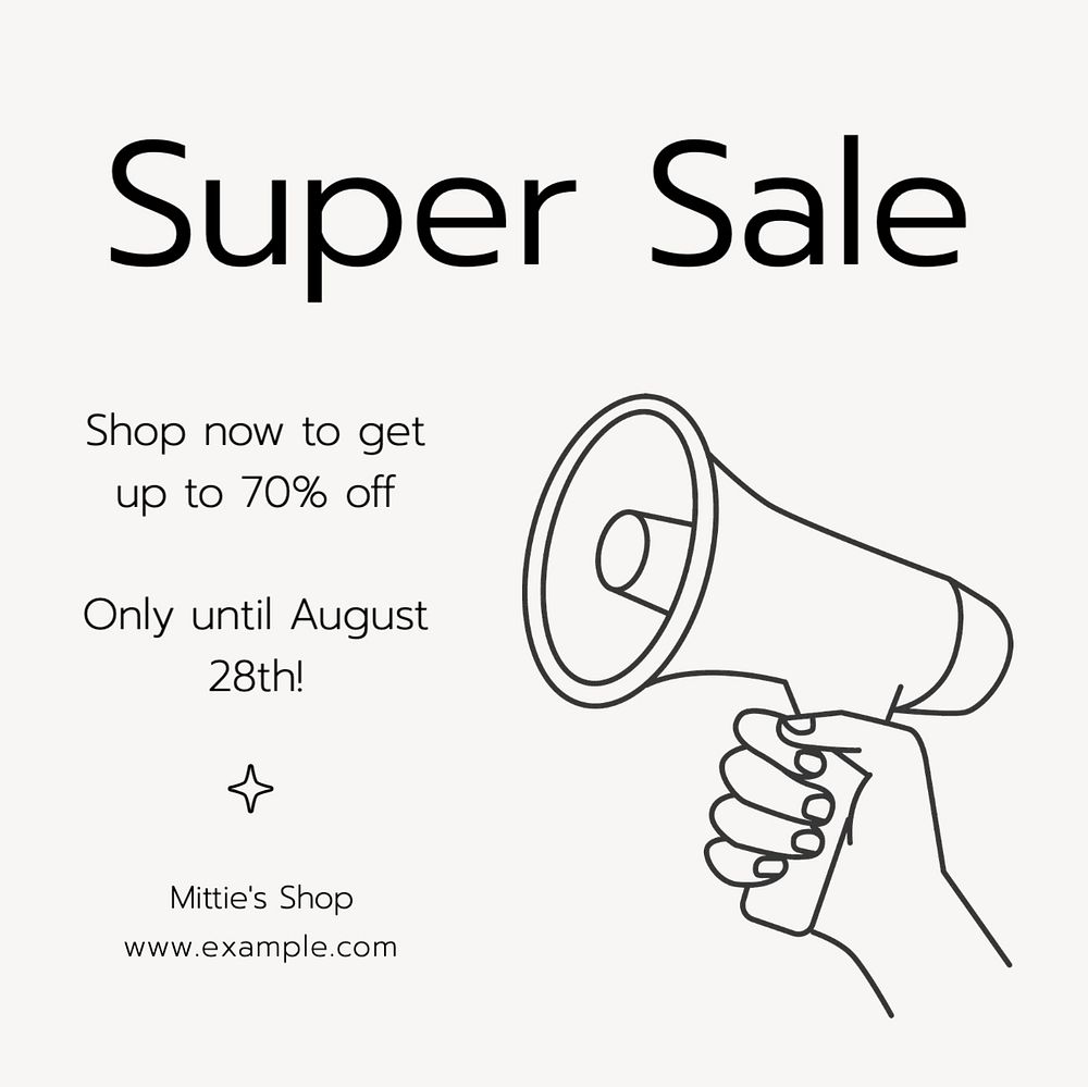 Super sale Instagram post template