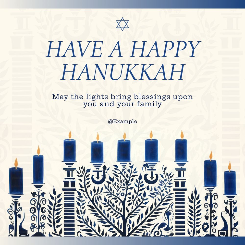 Happy Hanukkah Instagram post template