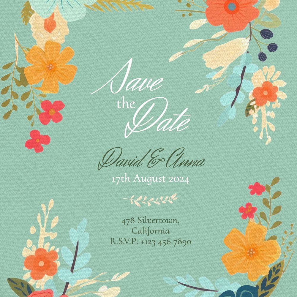 Wedding invitation Instagram post template